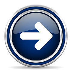 Poster - right arrow blue glossy web icon