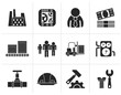Black Business, factory and mill icons - vector icon set