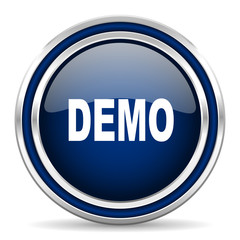 Poster - demo blue glossy web icon