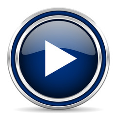 Poster - play blue glossy web icon