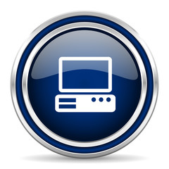 Poster - computer blue glossy web icon