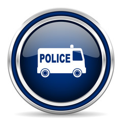 Poster - police blue glossy web icon