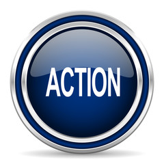 Poster - action blue glossy web icon