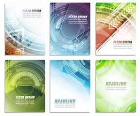 Fototapete - Set of abstract business flyer template, folder, brochure, cover design or corporate banner