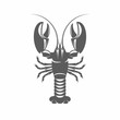 Lobster black and white vector illustration / Vector illustration, Lobster, Seafood, Claw, Cooked, Retro Styled, Food