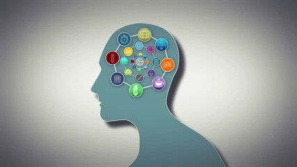 Poster - Thoughts appearing in brain with cog