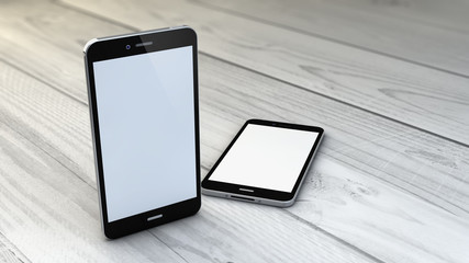 Wall Mural - empty wooden smartphone