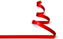 Christmas Tree Ribbon. Vector