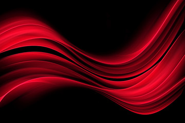 Poster - Red Wave Background Design