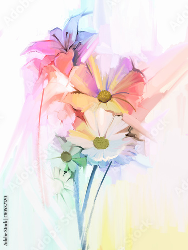 martwa-natura-z-bialych-kolorow-kwiatow-z-delikatnym-rozem-i-fioletem-obraz-olejny-miekki-kolorowy-bukiet-stokrotki-lilii-i-kwiatu-gerbera-recznie-malowany-miekki-kolor