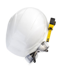 Wall Mural - construction helmet and safety glasses