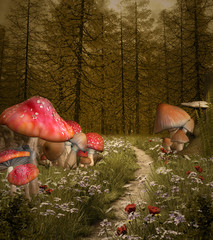 Wall Mural - Enchanted nature series - Forest enchanted pathway