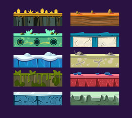 Poster - different materials and textures for the game. vector flat