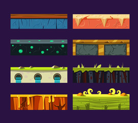 Poster - different materials and textures for the game. vector flat