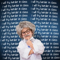 Sticker - Composite image of cute pupil in lab coat 