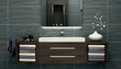 Modern interior design of bathroom (3d Render)