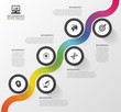© kuliperko - Abstract colorful business path. Timeline infographic template. Vector illustration