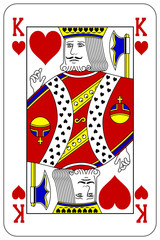 Poker playing card King heart