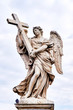 Angel with the Cross statue on Ponte Sant Angelo bridge in Rome