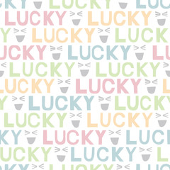 Seamless pattern lucky & smile ラッキースマイルのパターン