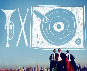 Wall Mural - Music Multi Media Turntable Entertainment Concept