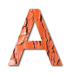 Fototapete - Letters A with red toned pine bark in background
