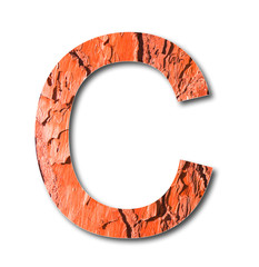 Fototapete - Letters C with red toned pine bark in background
