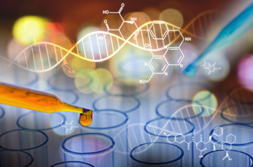 Wall Mural - scientist laboratory test tube in future tone