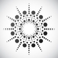 Poster - Concentric dots, circles. Dotted abstract element, abstract patt