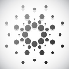 Poster - Concentric dots, circles. Dotted abstract element, abstract patt