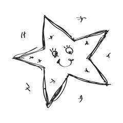 Wall Mural - Simple doodle of a star