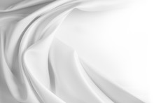 White Silk Texture Background. Copy Space