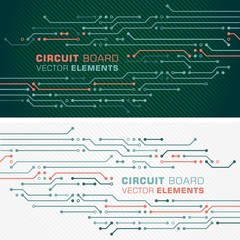 Aufkleber - Circuit board vector concept elements. Ready to use decorative art texture