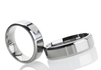 Wall Mural - wedding rings isolated on white background