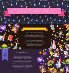 Wall Mural - Set of modern flat design fairy tales and magic flyer templates