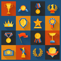 Canvas Print - Award icons set flat