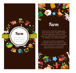 Wall Mural - Flyer template of modern flat design  farm and agriculture icons