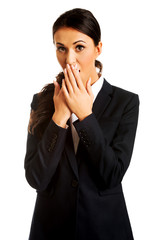 Sticker - Businesswoman covering her mouth