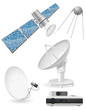 set icons satellite broadcasting vector illustration