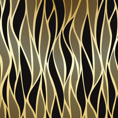 Aufkleber - Luxury golden floral wallpaper