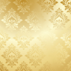 Aufkleber - Luxury golden floral wallpaper