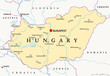© Peter Hermes Furian - Hungary political map with capital Budapest, national borders, important cities, rivers and lakes. English labeling and scaling. Illustration.