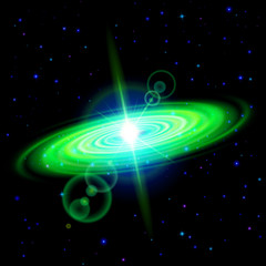 Wall Mural - green galaxy
