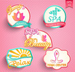 Set of flat icons for spa, healthy lifestyle, wellness and natural product.