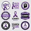 Alzheimer's Disease Awareness Badges Illustration