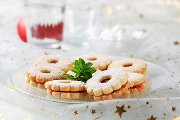 Canvas Print - Jam shortbread cookies