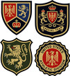 classic royal emblem heraldic badge set
