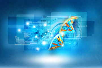 Wall Mural - Digital illustration of dna