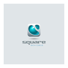 Poster - Business Square abstract Logo futuristic media web technology de