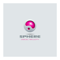 Poster - Sphere abstract futuristic Logo media web technology design